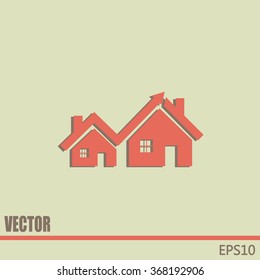Shows a rise in prices for real estate