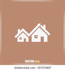 Shows a rise in prices for real estate