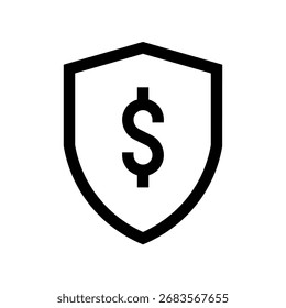 Shows a single coin in outline, often used for payments or savings.