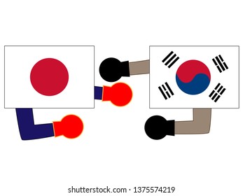 It shows the state of diplomacy between countries.It is the relationship between Japan and Korea.