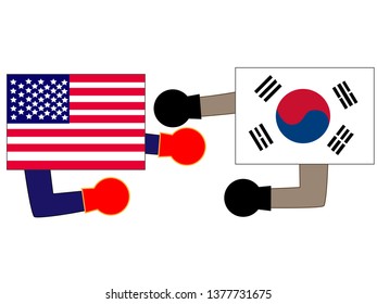 It shows the state of diplomacy between countries.It is the relationship between America and Korea.