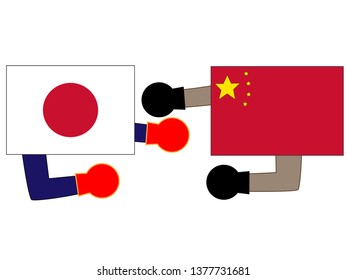 It shows the state of diplomacy between countries.It is the relationship between Japan and China.