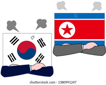 It shows the state of diplomacy between countries.It is the relationship between North Korea and Korea.