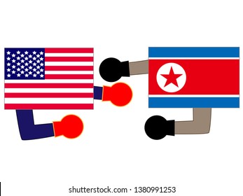 It shows the state of diplomacy between countries.It is the relationship between America and North Korea.