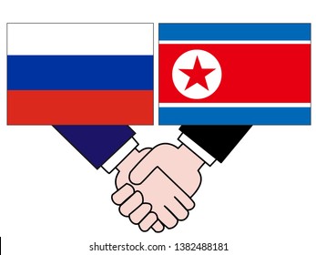It shows the state of diplomacy between countries.It is the relationship between North Korea and Russia.
