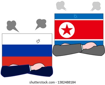 It shows the state of diplomacy between countries.It is the relationship between North Korea and Russia.