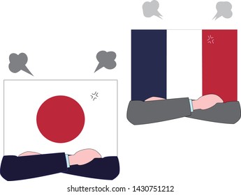 It shows the state of diplomacy between countries.It is the relationship between the France and Japan.