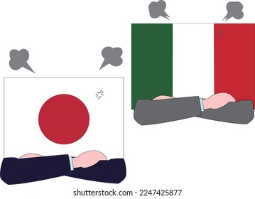 It shows the state of diplomacy between countries.It is the relationship between Italy and Japan.