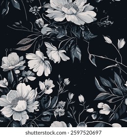 shows various floral patterns on a dark background