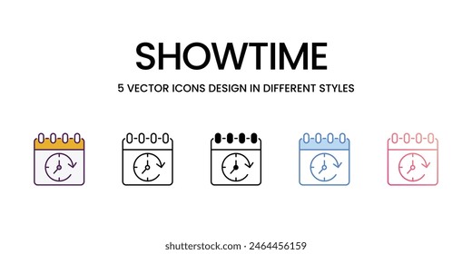 Showtime icons different style vector stock illustration