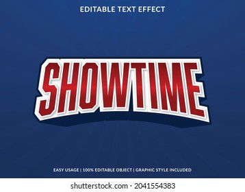 Showtime Text Effect With Abstract And Bold Style Use For Business Logo And Brand