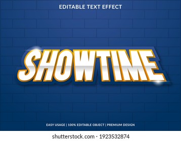 Showtime Text Effect Template With Bold Style Use For Business Brand And Logo