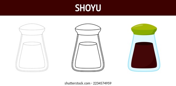 Shoyu tracing and coloring worksheet for kids