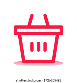 Shpping Bag Icon Design with Red Line Style