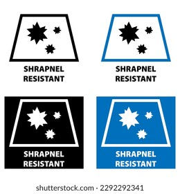 Shrapnel Resistant  vector information sign horizontally