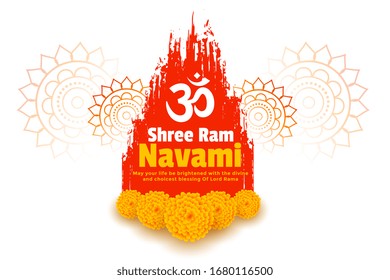 shre ram navami wishes celebration card design