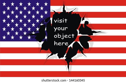shred in the American flag