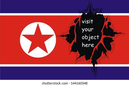 shred in the grunge North Korea flag