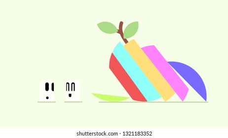 A shredded magic fruit that two creatures want to taste.
