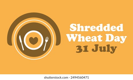 Shredded Wheat Day vector banner design. Happy Shredded Wheat Day modern minimal graphic poster illustration.