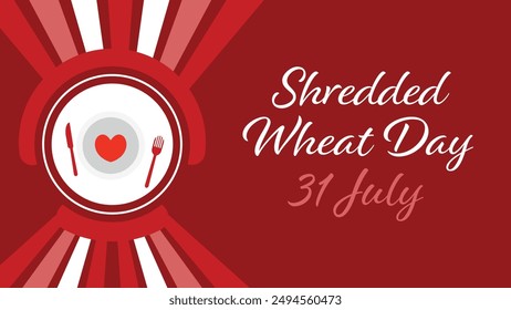 Shredded Wheat Day vector banner design. Happy Shredded Wheat Day modern minimal graphic poster illustration.