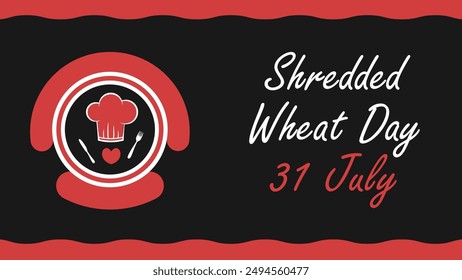 Shredded Wheat Day vector banner design. Happy Shredded Wheat Day modern minimal graphic poster illustration.