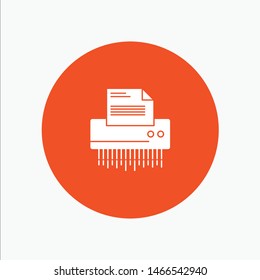 Shredder, Confidential, Data, File, Information, Office, Paper. Vector Icon Template background