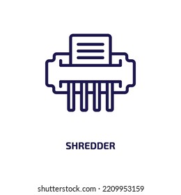 shredder icon from business and analytics collection. Thin linear shredder, document, office outline icon isolated on white background. Line vector shredder sign, symbol for web and mobile