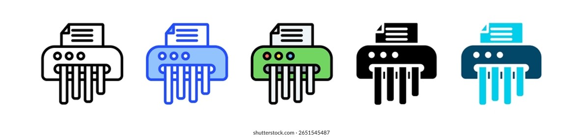 Colección de iconos de trituradora con múltiples estilos
