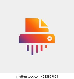 Shredder icon vector, clip art. Also useful as logo, app icon, symbol, graphic image, silhouette and illustration.
