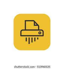 Shredder icon vector, clip art. Also useful as logo, square app icon, symbol, graphic image, silhouette and illustration.