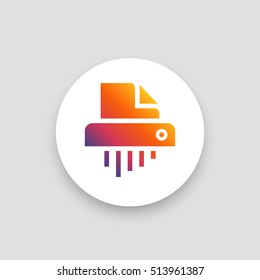 Shredder icon vector, clip art. Also useful as logo, circle app icon, symbol, graphic image, silhouette and illustration.