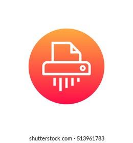 Shredder icon vector, clip art. Also useful as logo, circle app icon, symbol, graphic image, silhouette and illustration.