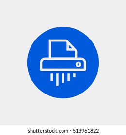Shredder icon vector, clip art. Also useful as logo, circle app icon, symbol, graphic image, silhouette and illustration.