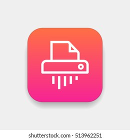 Shredder icon vector, clip art. Also useful as logo, square app icon, symbol, graphic image, silhouette and illustration.