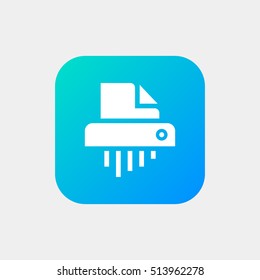 Shredder icon vector, clip art. Also useful as logo, square app icon, symbol, graphic image, silhouette and illustration.
