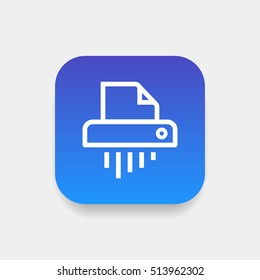 Shredder icon vector, clip art. Also useful as logo, square app icon, symbol, graphic image, silhouette and illustration.