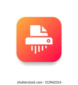 Shredder icon vector, clip art. Also useful as logo, square app icon, symbol, graphic image, silhouette and illustration.