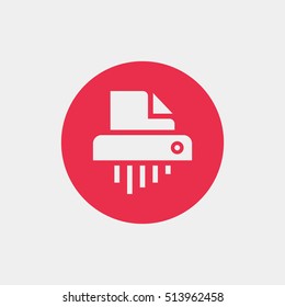 Shredder icon vector, clip art. Also useful as logo, circle app icon, symbol, graphic image, silhouette and illustration.