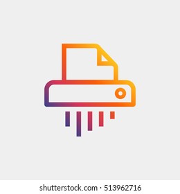 Shredder icon vector, clip art. Also useful as logo, app icon, symbol, graphic image, silhouette and illustration.