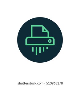 Shredder icon vector, clip art. Also useful as logo, circle app icon, symbol, graphic image, silhouette and illustration.
