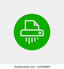 Shredder icon vector, clip art. Also useful as logo, circle app icon, symbol, graphic image, silhouette and illustration.
