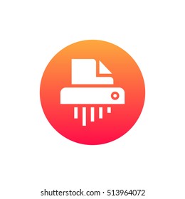 Shredder icon vector, clip art. Also useful as logo, circle app icon, symbol, graphic image, silhouette and illustration.