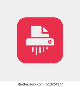 Shredder icon vector, clip art. Also useful as logo, square app icon, symbol, graphic image, silhouette and illustration.