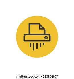 Shredder icon vector, clip art. Also useful as logo, circle app icon, symbol, graphic image, silhouette and illustration.