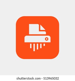 Shredder icon vector, clip art. Also useful as logo, square app icon, symbol, graphic image, silhouette and illustration.