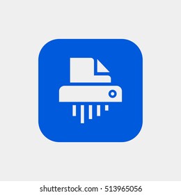 Shredder icon vector, clip art. Also useful as logo, square app icon, symbol, graphic image, silhouette and illustration.