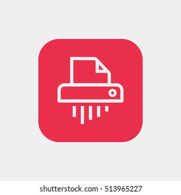 Shredder icon vector, clip art. Also useful as logo, square app icon, symbol, graphic image, silhouette and illustration.