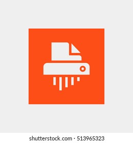 Shredder icon vector, clip art. Also useful as logo, square app icon, symbol, graphic image, silhouette and illustration.