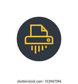 Shredder icon vector, clip art. Also useful as logo, circle app icon, symbol, graphic image, silhouette and illustration.